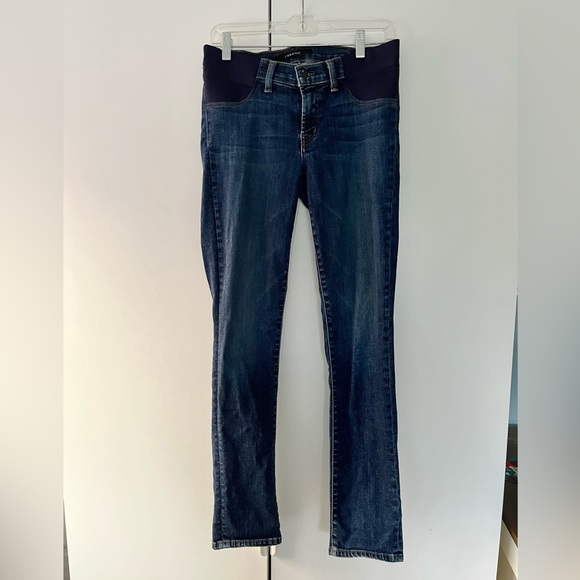 J Brand Mama J Maternity Dark Wash Slim Skinny Side Panel Jeans 25 - Picture 1 of 4